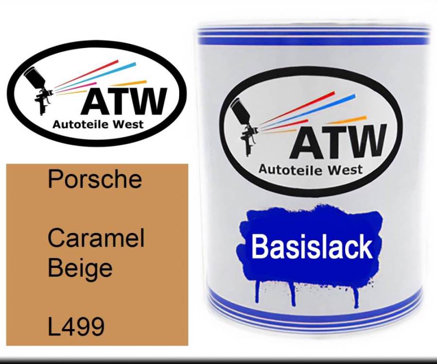 Porsche, Caramel Beige, L499: 1L Lackdose, von ATW Autoteile West.